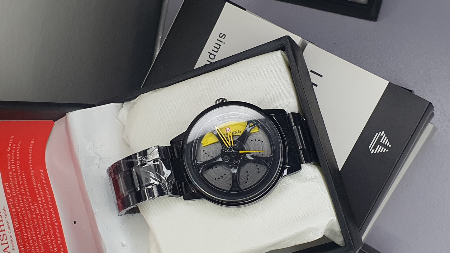 Red Sports Watch – Wheel Rim Dial Rotating