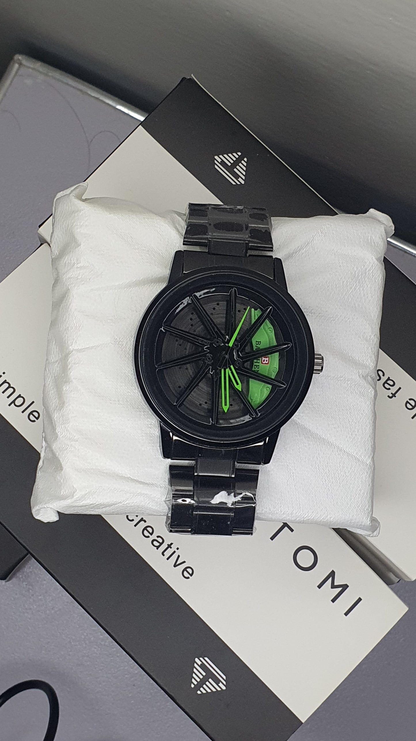 Red Sports Watch – Wheel Rim Dial Rotating