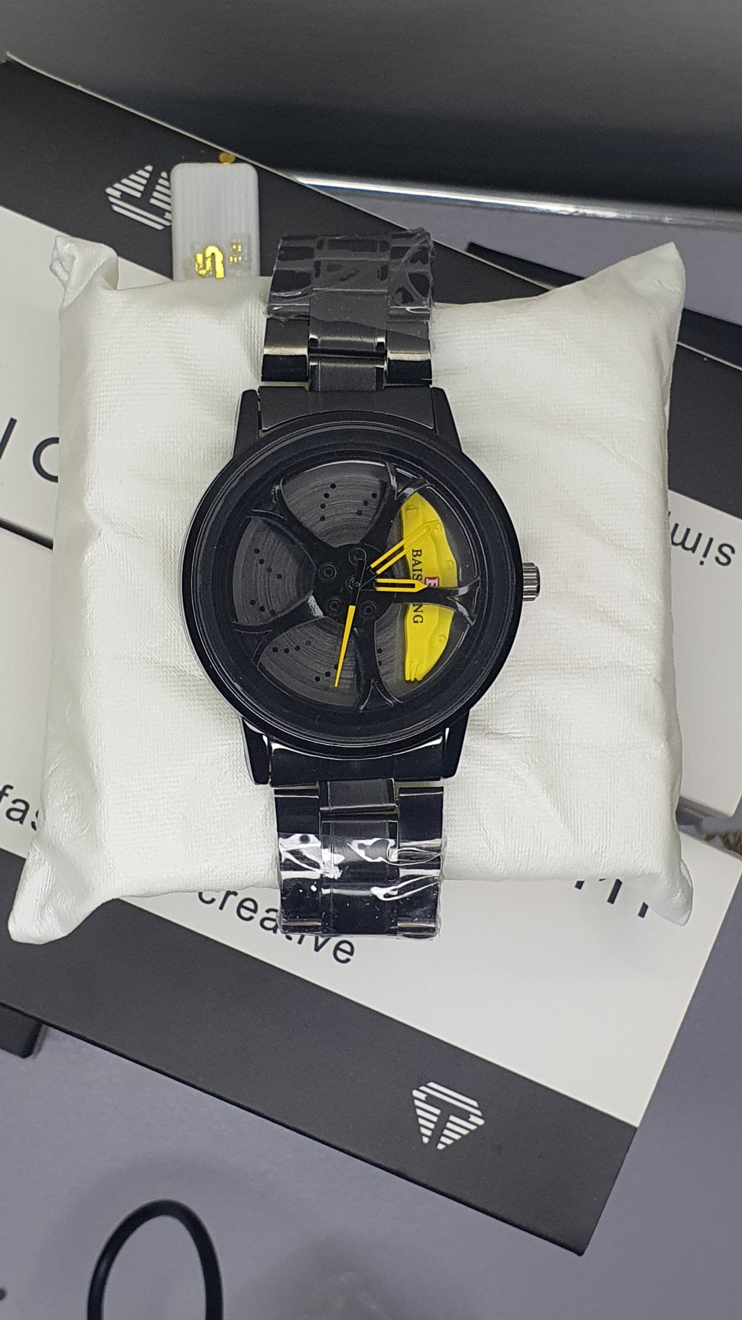 Red Sports Watch – Wheel Rim Dial Rotating